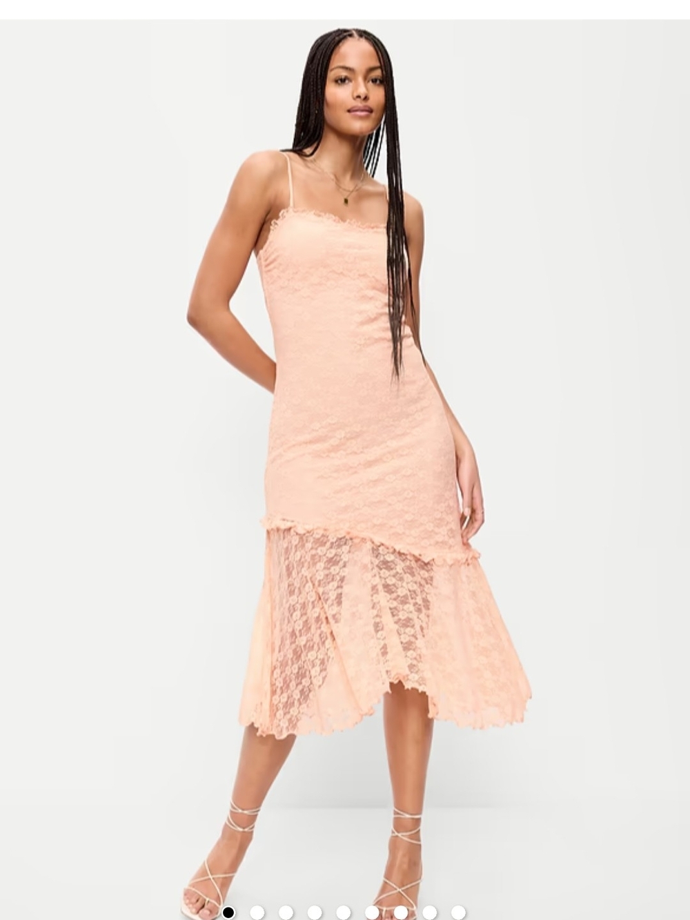 Old Navy Peach Lace Midi Dress